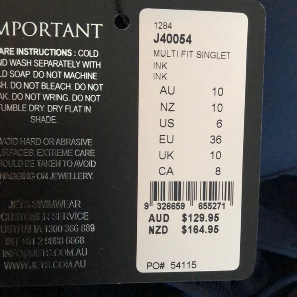 Jets Ink Colour Tankini Top - Picture 3 of 4